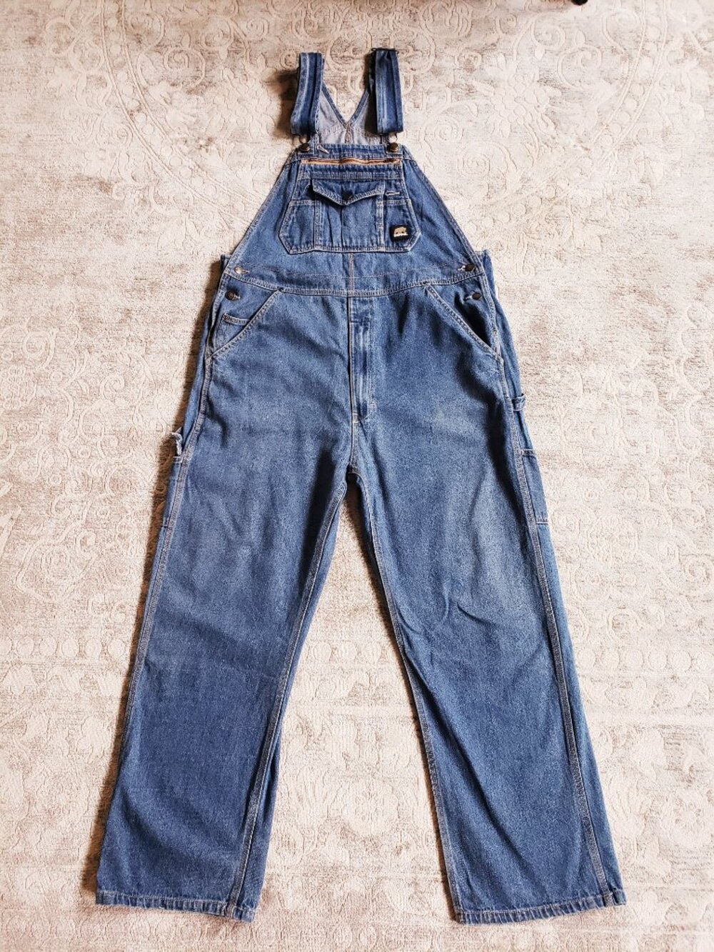 Berne Bib Overalls Men's 40 x 32 Blue Denim Utility Workwear Streetwear Y2K